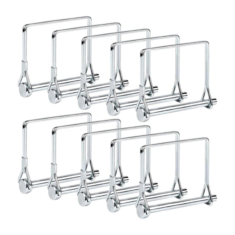 Truleego 10 Pack Trailer Coupler Pins 1/4" x 3-5/32", Zinc-Plated Steel Latch Hitch Pins for Trailer Tongue, Safety Towing Accessories, RV, Boat, Lawn Mower, Tractor – Replacement Pin Kit - Image 1